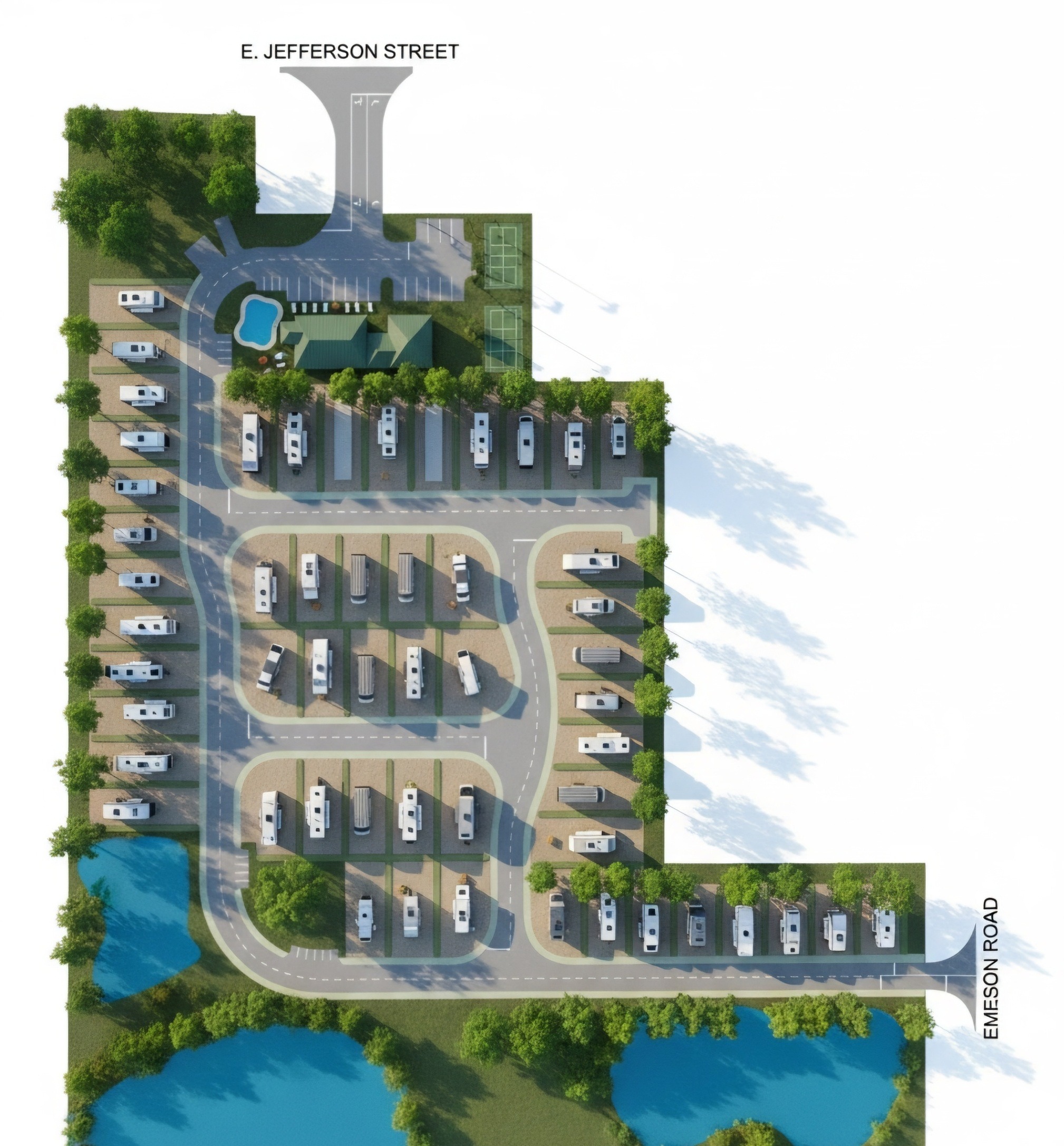 Aerial view of the property