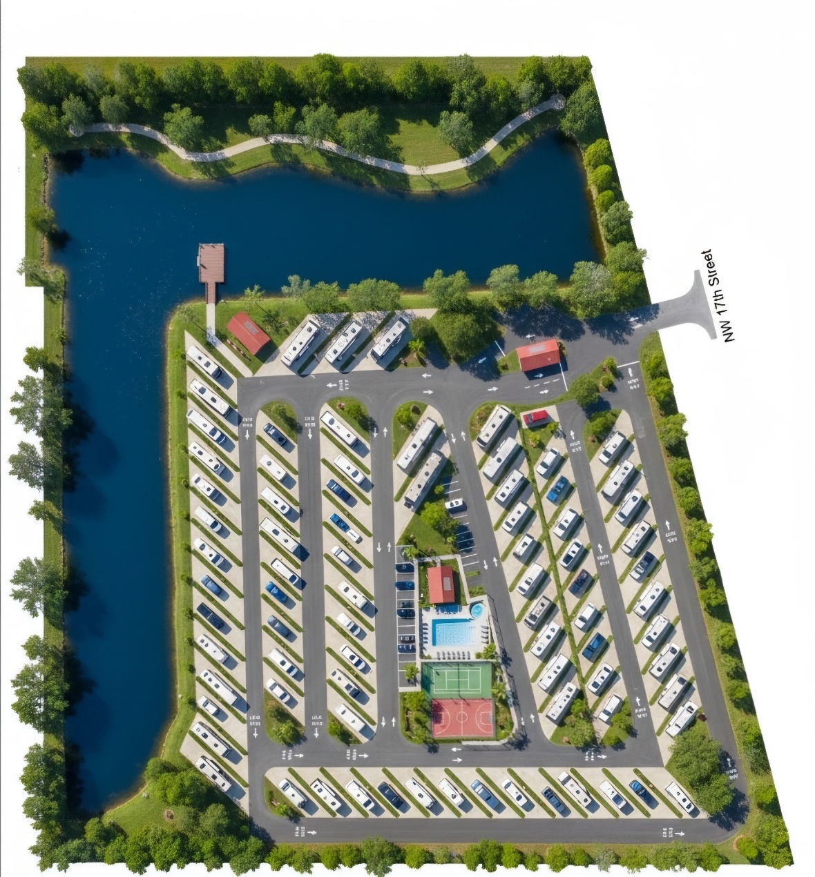 Aerial view of the property